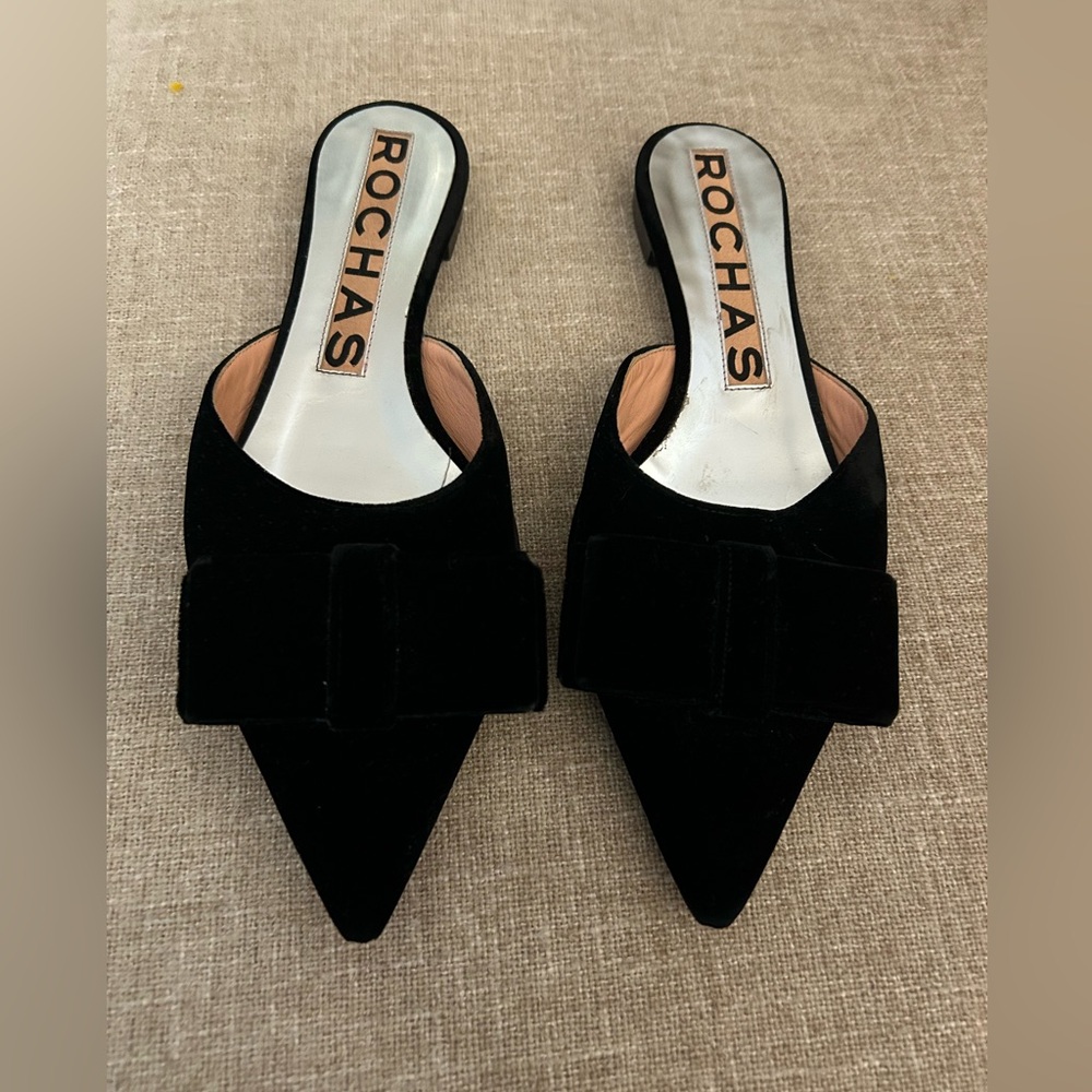 ROCHAS velvet slides worn once